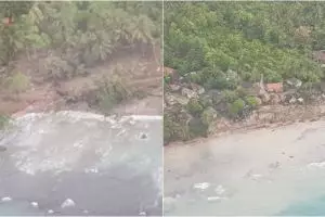 10 Potret udara daerah yang terkena tsunami Selat Sunda