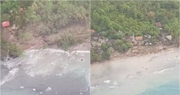 10 Potret udara daerah yang terkena tsunami Selat Sunda