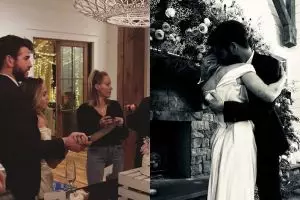 6 Foto pernikahan Miley Cyrus & Liam Hemsworth, digelar tertutup