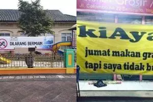 15 Kalimat di spanduk imbauan ini kocak abis, bikin mikir dua kali