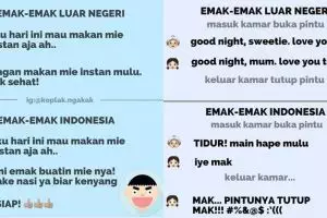 8 Chat lucu 'emak Indonesia vs emak luar negeri', bikin nyengir