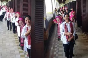 6 Potret seru Iriana Jokowi foto-foto di Lawang Sewu