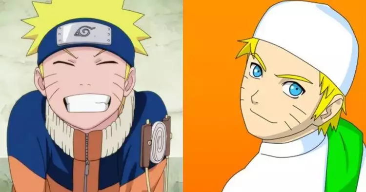 12 Karakter serial Naruto diedit ala santri, malah nyentrik