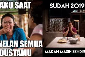 15 Meme lucu film Keluarga Cemara, bikin yang haru jadi ketawa