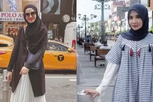 10 Gaya berhijab Zaskia Sungkar saat berlibur ini bisa kamu tiru