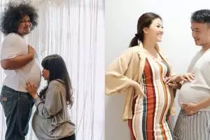 Istri hamil, 6 seleb pria ini nggak mau kalah pamer perut buncit