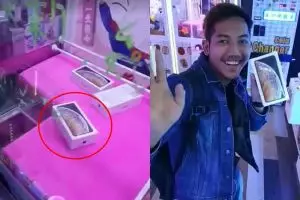 Pria ini dapat iPhone X dari mesin capit, usai dibuka bikin syok