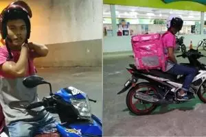 Perjuangan pengantar makanan difabel naik motor ini bikin salut