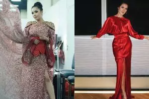 Jarang tampil seksi, ini 8 gaya seleb pakai gaun belahan tinggi