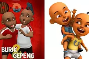 6 Potret Burik & Gepeng, karakter kartun 'Upin Ipin Indonesia'