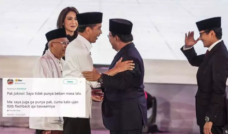 14 Debat imajiner Jokowi-Ma'ruf vs Prabowo-Sandi ini kocak abis