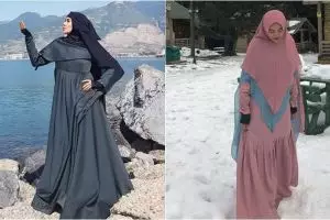 10 Inspirasi gaya Cinta Penelope kenakan gamis dan hijab syar'i
