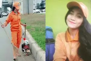 Viral petugas Pasukan Oranye cantik, awas bikin salah fokus