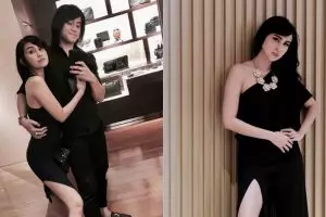 10 Gaya Vicy Melanie pakai busana belahan tinggi, memesona sekali