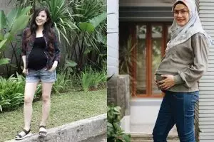 8 Seleb ini dandan pakai celana jeans saat hamil, tetap stylish