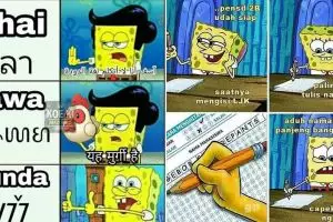 10 Meme lucu SpongeBob saat belajar ini bikin ketawa geli