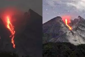 10 Potret guguran lava pijar Merapi, sebabkan hujan abu di Boyolali