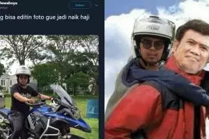 10 Foto editan cowok ingin naik haji ini gokil abis