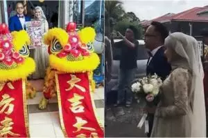 Kisah di balik pasangan menikah undang barongsai ini bikin salut