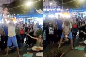 Aksi backpacker ngamen manfaatkan bayi ini bikin ngelus dada