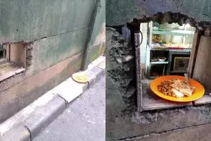 Warung nasi rames ini jualan ala drive thru, penampakannya unik