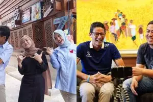 Momen Sandiaga Uno foto bareng 10 seleb, gayanya bak seumuran