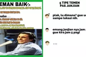 13 Meme lucu tipe teman saat janjian ini bikin auto kesal