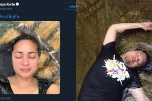 Seleb cantik ini challenge selfie di sungai, guyonan netizen kocak