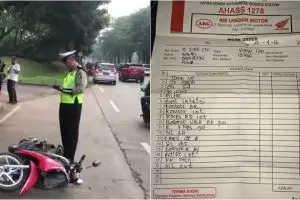 17 Editan foto catatan polisi tilang pria yang rusak motor, kocak