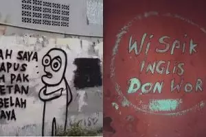 12 Coretan di tembok ini kocaknya nggak ketulungan