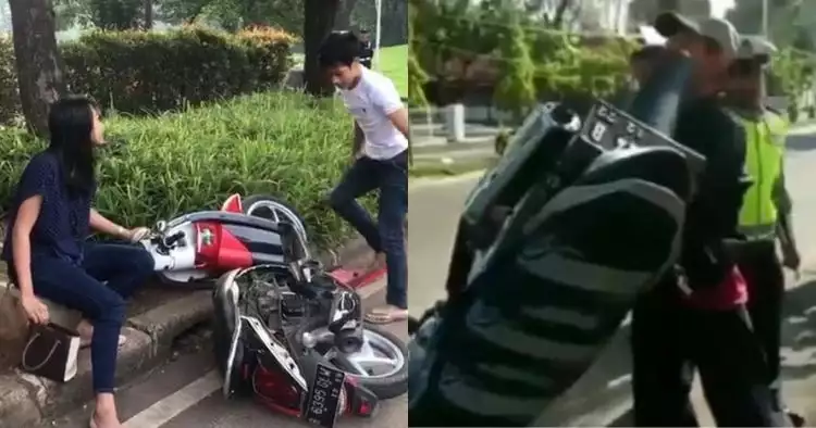 Seperti Adi Saputra, 2 orang ini rusak motor karena ditilang