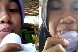 Wanita ini jilati sabun batang bukannya es krim, aksinya viral