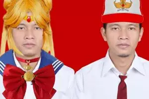 11 Foto editan cowok minta ditambahin dasi merah ini kocak abis