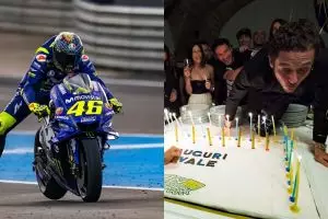 10 Momen ulang tahun Valentino Rossi, dapat cium mesra dari pacar