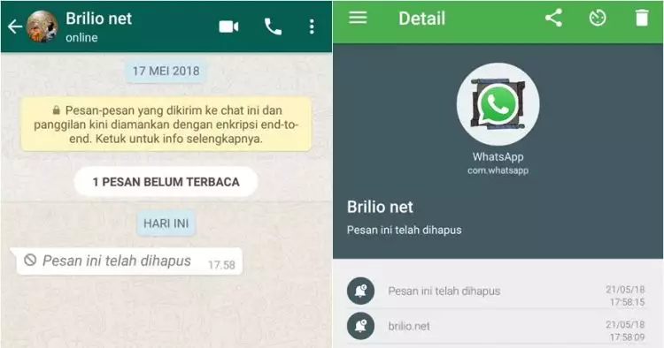 Cara mudah baca pesan WhatsApp yang dihapus, simpel & cepat