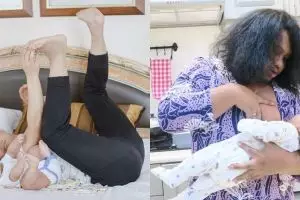 Gaya kocak 10 seleb cowok asuh anak ini bikin geleng kepala