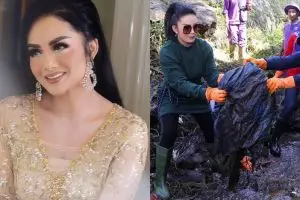 8 Momen Krisdayanti bersihkan sungai, busananya tuai kritik