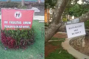 12 Spanduk lucu di taman bermain ini bikin tepuk jidat