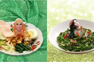 20 Foto editan lucu fashion Syahrini digabungkan dengan makanan