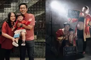 10 Potret maternity anak kedua Putri Titian, bertema petinju