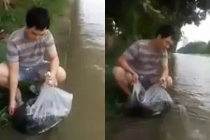 Sebar ikan 300 kilogram di Kalimalang, alasan pria ini bikin salut