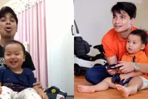 7 Aksi jahil Alvin Faiz mengasuh putranya, si anak nangis kejer