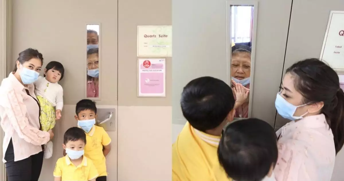 6 Potret Ani Yudhoyono melepas rindu cucu dari balik pintu, bikin haru