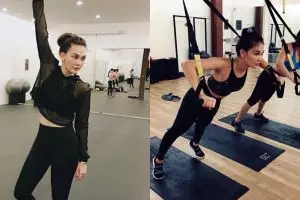 11 Potret Luna Maya keringetan saat olahraga, bikin susah kedip