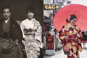 Pemotretan 6 pasangan seleb berbalut busana khas Jepang, serasi