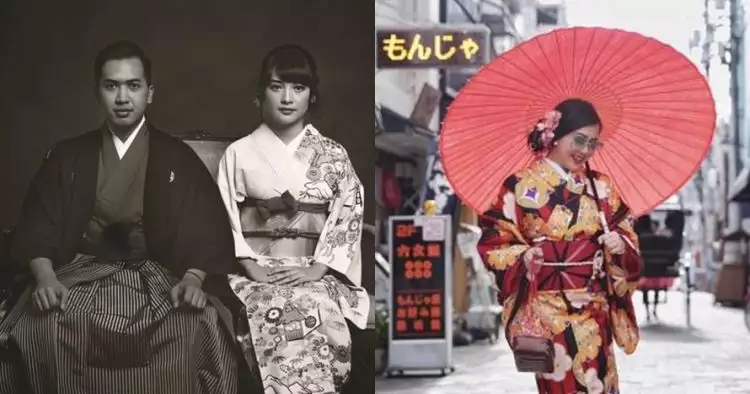 Pemotretan 6 pasangan seleb berbalut busana khas Jepang, serasi