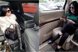 12 Gaya fashion Syahrini saat di mobil mewah, selalu cetar