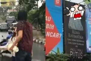 Viral, cowok putusin pacarnya lewat baliho besar