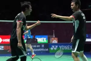 10 Potret kemenangan Ahsan/Hendra, juara All England 2019