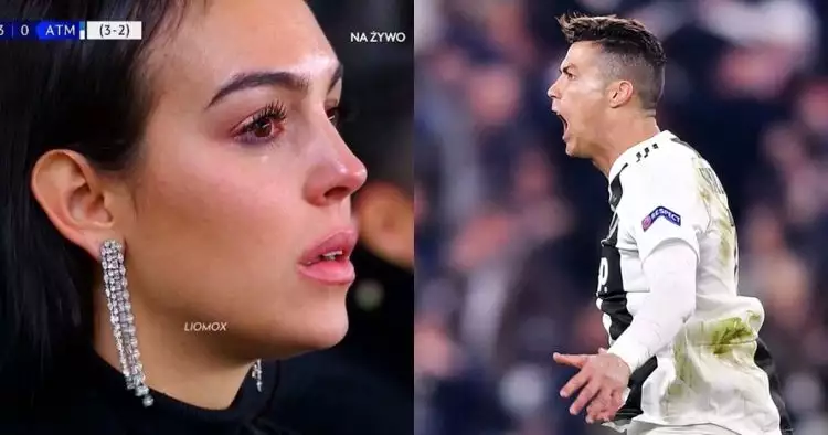 Tangis haru Georgina Rodriguez saat Ronaldo cetak hattrick